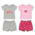 Baby Girls 2 T-Shirts & 2 Shorts Set Pink Grey Tiny Miracle Set
