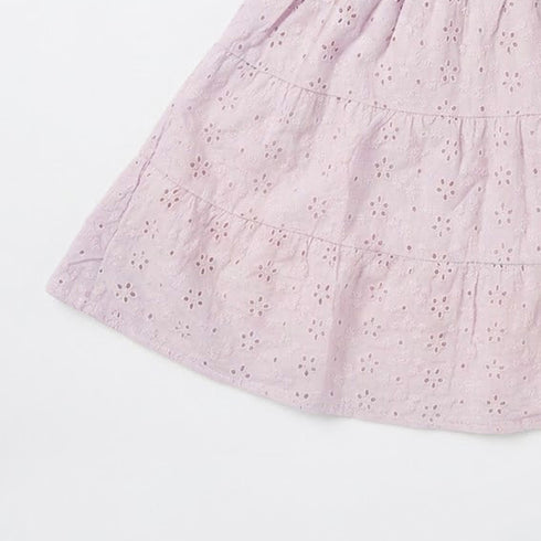 Baby Girls Cotton Embroidered Frock Baby Pink Chikan Style
