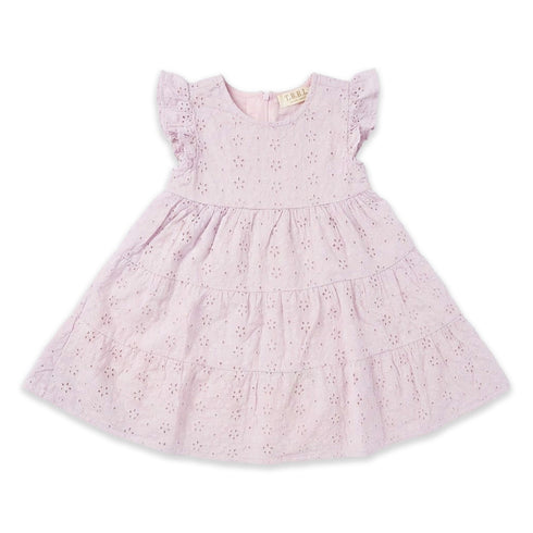 Baby Girls Cotton Embroidered Frock Baby Pink Chikan Style