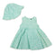 Baby Girls Cotton Frock with Hat Green Floral Printed