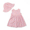 Baby Girls Cotton Frock with Hat Pink Floral