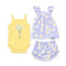 Baby Girls Cotton Suit Set Frock Bodysuit and Panty Blue Yellow Floral