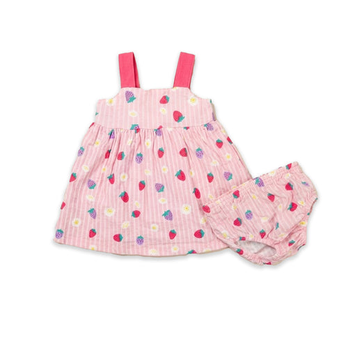 Baby Girls Cotton Suit Set Frock and Panty Pink Floral