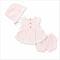 Baby Girls Cotton Suit Set Frock Shorts with Hat Baby Pink Striped