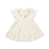 Baby Girls Cotton Embroidered Frock Cream Floral Embroidery
