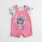Baby Girls Dangri Suit with T-Shirt Pink Stitch Design
