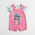 Baby Girls Dangri Suit with T-Shirt Pink Stitch Design