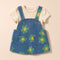 Baby Girls Denim Dangri Dress with Bodysuit Floral
