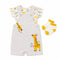 Baby Girls Dungaree Dress Set with T-Shirt & Socks Grey White Floral Set
