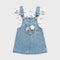 Baby Girls Dungaree Dress Set with T-Shirt Light Blue Floral Set