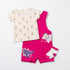Baby Girls Dungaree Dress Set with T-Shirt & Socks Pink Dino Set
