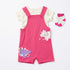Baby Girls Dungaree Dress Set with T-Shirt & Socks Pink Dino Set