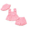 Baby Girls Frock Set with Shorts and Hat Pink Textured Fabric