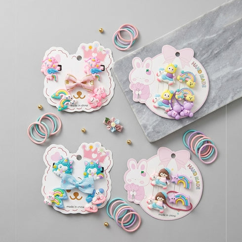 Baby Girls Hair Clips and Ponies Mixed (Assorted Color)