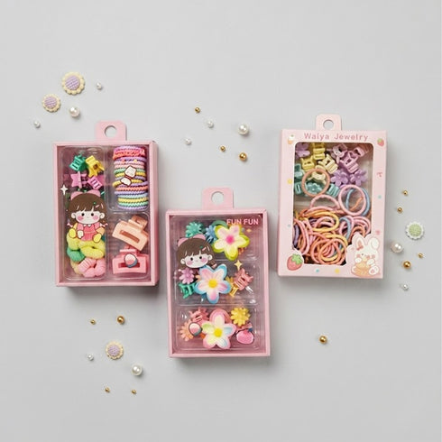 Baby Girls Hair Clips and Ponies Pack Mixed (Assorted Color)