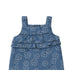 Baby Girls Cotton Jumpsuit Blue Flower Print with Headband