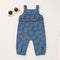 Baby Girls Cotton Jumpsuit Blue Flower Print with Headband