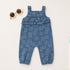 Baby Girls Cotton Jumpsuit Blue Flower Print with Headband