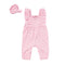 Baby Girls Cotton Muslin Jumpsuit Pink Floral Print with Headband