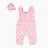 Baby Girls Cotton Muslin Jumpsuit Pink Floral Print with Headband