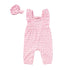 Baby Girls Cotton Muslin Jumpsuit Pink Floral Print with Headband