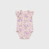 Baby Girls Pack of 3 Onesies Party Wear Frock Style Yellow Purple Textured Printed