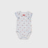 Baby Girls Pack of 3 Onesies Party Wear White Blue Textured Printed