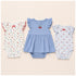 Baby Girls Pack of 3 Onesies Party Wear White Blue Textured Printed