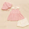 Baby Girls Suit Set Frock Shorts with Hat Pink White Floral