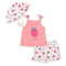 Baby Girls Suit Set Sando Shirt with Shorts and Hat Pink & White Strawberry
