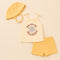 Baby Girls Suit Set Sando Shirt with Shorts and Hat Yellow Sunshine