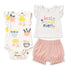 Baby Girls T-Shirt Bodysuit & Shorts Set Grey Peach Best Smile Ever Set