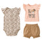 Baby Girls T-Shirt Bodysuit & Shorts Suit Set