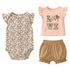 Baby Girls T-Shirt Bodysuit & Shorts Suit Set