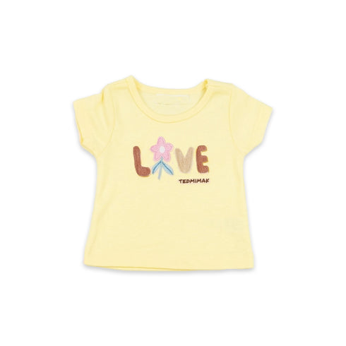 Baby Girls T-Shirt Onesie & Panty 3-Piece Set Cream Pink Love Set