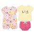 Baby Girls T-Shirt Onesie & Panty 3-Piece Set Cream Pink Love Set