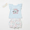Baby Girls T-Shirt & Shorts Set with Headband Light Blue Butterfly Time to Shine Flutter Set