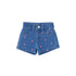 Baby Girls T-Shirt & Shorts Set with Hair Clips Pink Floral Ribbed & Heart Motif Denim Set