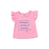 Baby Girls T-Shirt & Shorts Set with Headband Pink Made With Love Flutter Sleeve Set