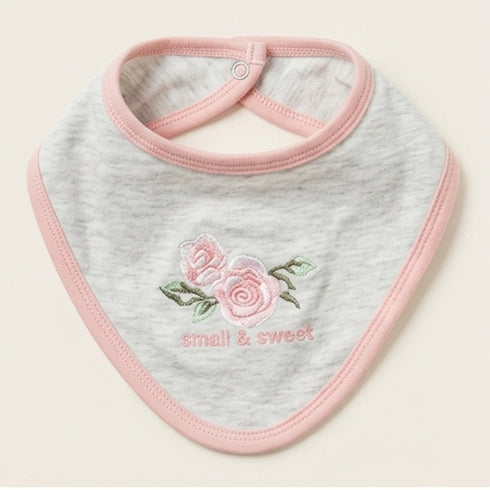 Baby Girls T-Shirt & Shorts Set with Bib & Socks Pink Smell So Sweet Floral Set