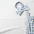Baby Jumpsuit with Headband Blue Floral Checks