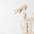 Baby Jumpsuit with Headband White Pink Flowers