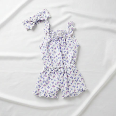 Baby Jumpsuit with Headband Butterfly