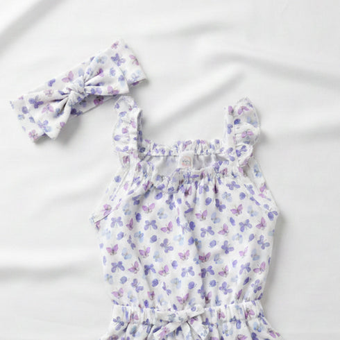 Baby Jumpsuit with Headband Butterfly
