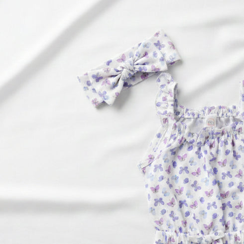 Baby Jumpsuit with Headband Butterfly