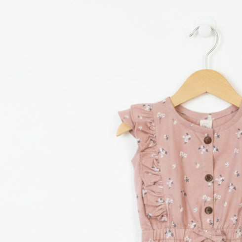 Baby Jumpsuit Muted Pink Floral Print