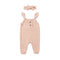 Muslin Cotton Jumpsuit with Headband Pink Floral Accent