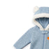 Blue Fur Baby Zipper Romper For Winter