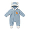 Blue Fur Baby Zipper Romper For Winter