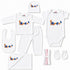 Pack of 10 Baby Starter Gift Set White Embroidered Floral & Butterfly